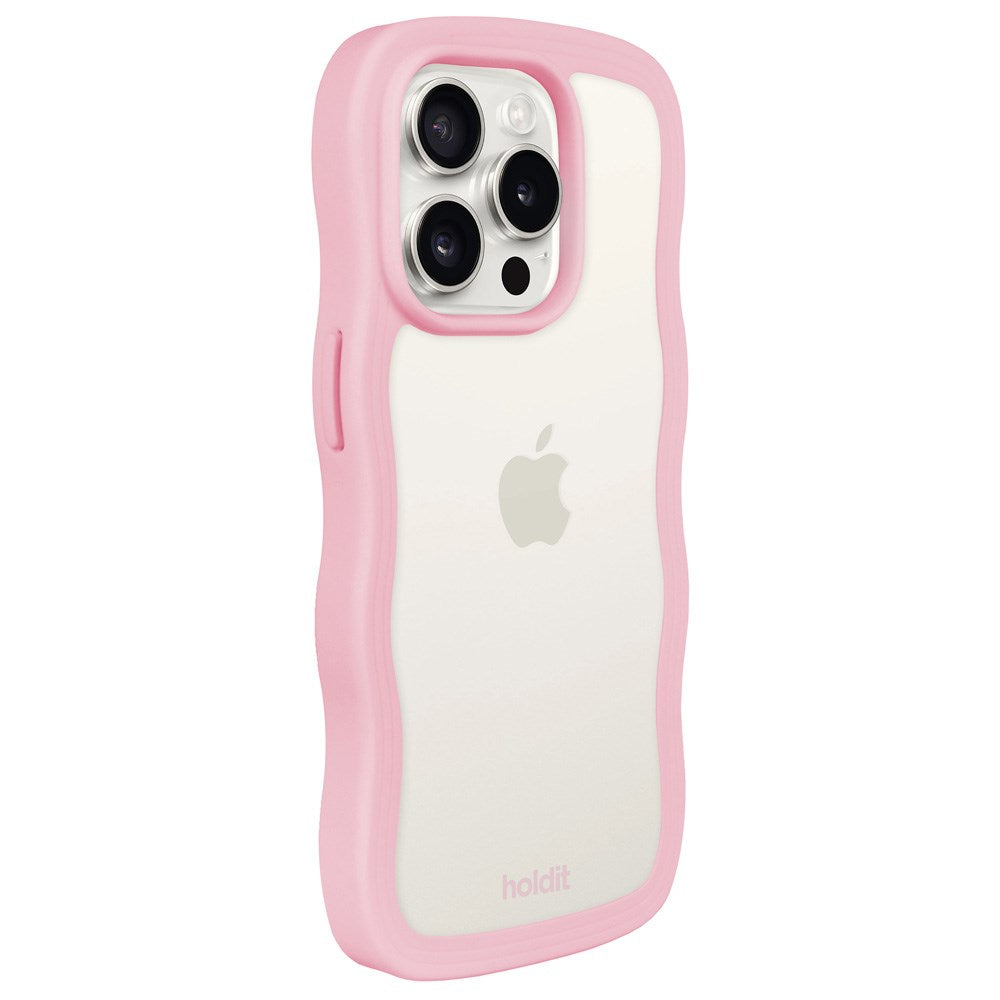 iPhone 14 Pro Max Holdit Wavy Case - Pink / Transparent
