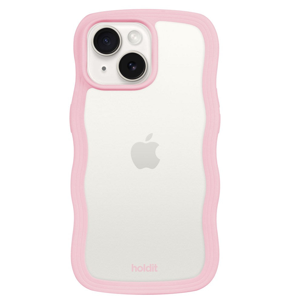 iPhone 15 Plus / 14 Plus Holdit Wavy Case - Pink / Transparent