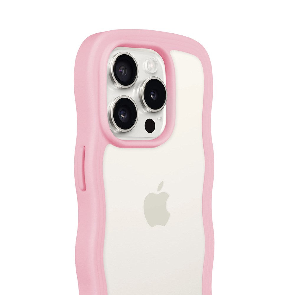 iPhone 15 Pro Max Holdit Wavy Case - Pink / Transparent