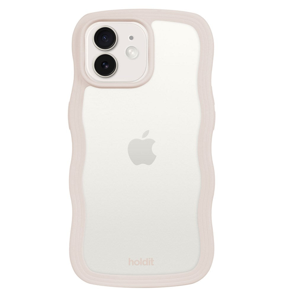 iPhone 12 / 12 Pro Holdit Wavy Case - Light Beige / Transparent