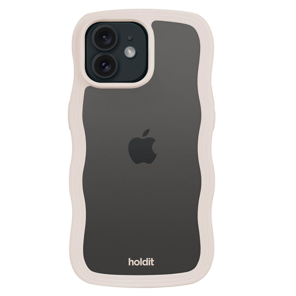iPhone 12 / 12 Pro Holdit Wavy Case - Light Beige / Transparent