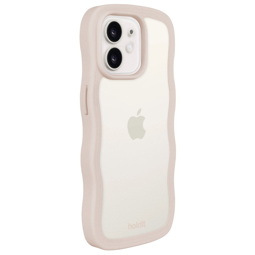 iPhone 12 / 12 Pro Holdit Wavy Case - Light Beige / Transparent