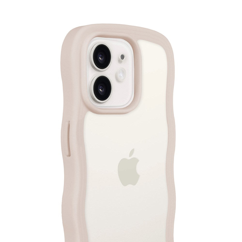 iPhone 12 / 12 Pro Holdit Wavy Case - Light Beige / Transparent