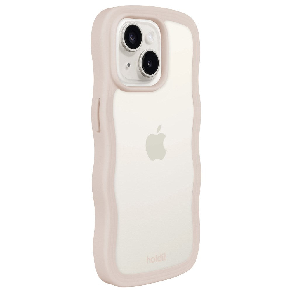 iPhone 15 Plus / 14 Plus Holdit Wavy Case - Light Beige / Transparent