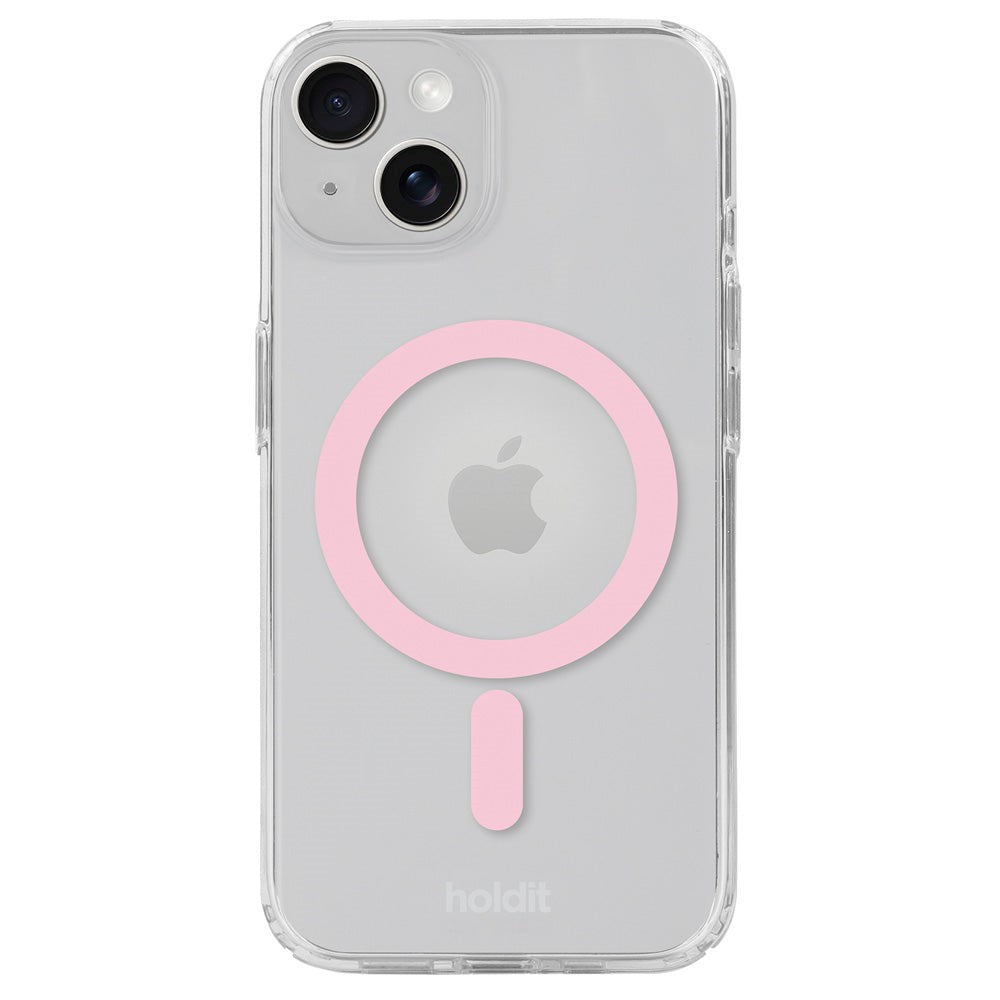 Holdit iPhone 15 / 14 / 13 MagSafe Mobil Cover - Transparent / Pink