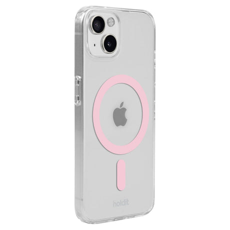 Holdit iPhone 15 / 14 / 13 MagSafe Mobil Cover - Transparent / Pink