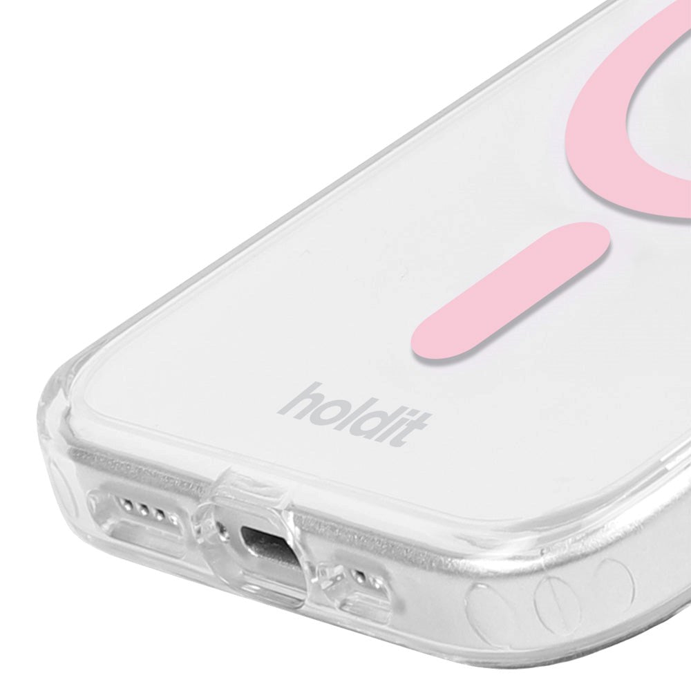 Holdit iPhone 15 / 14 / 13 MagSafe Mobil Cover - Transparent / Pink