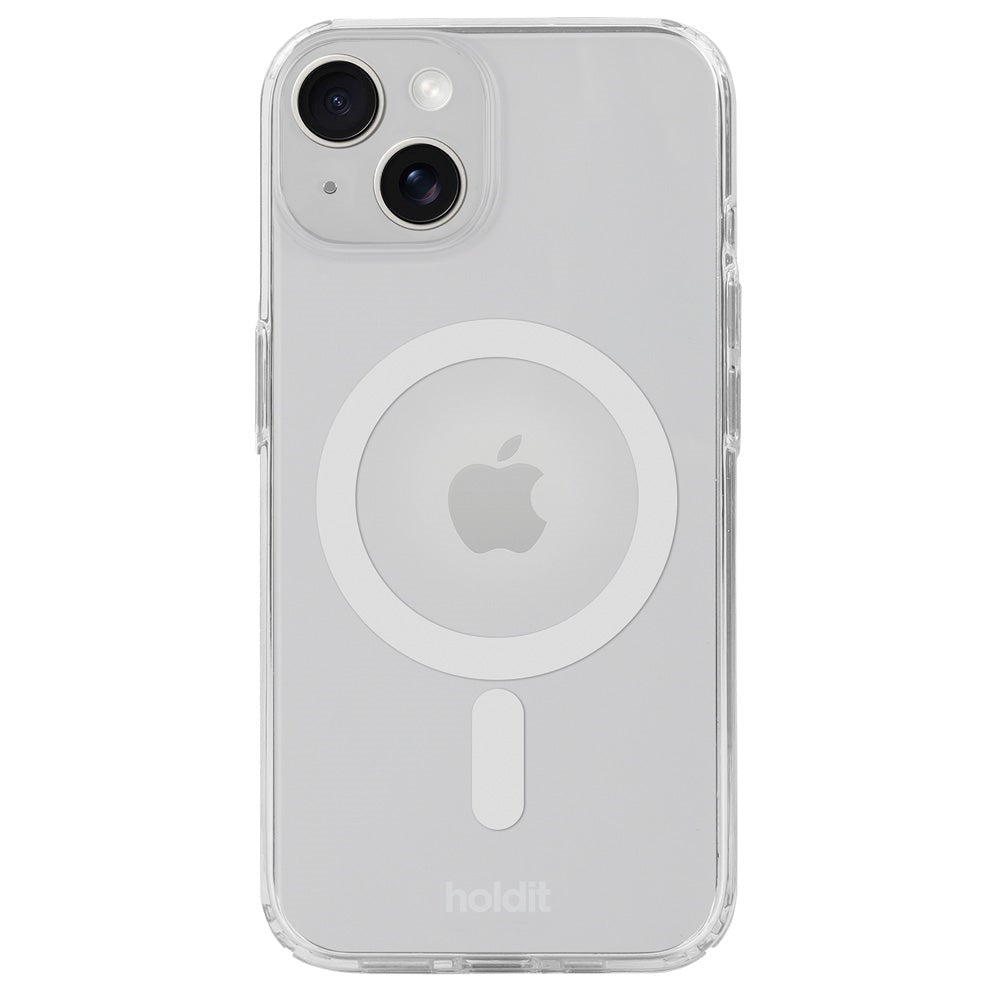 Holdit iPhone 15 / 14 / 13 MagSafe Mobil Cover - Transparent / White