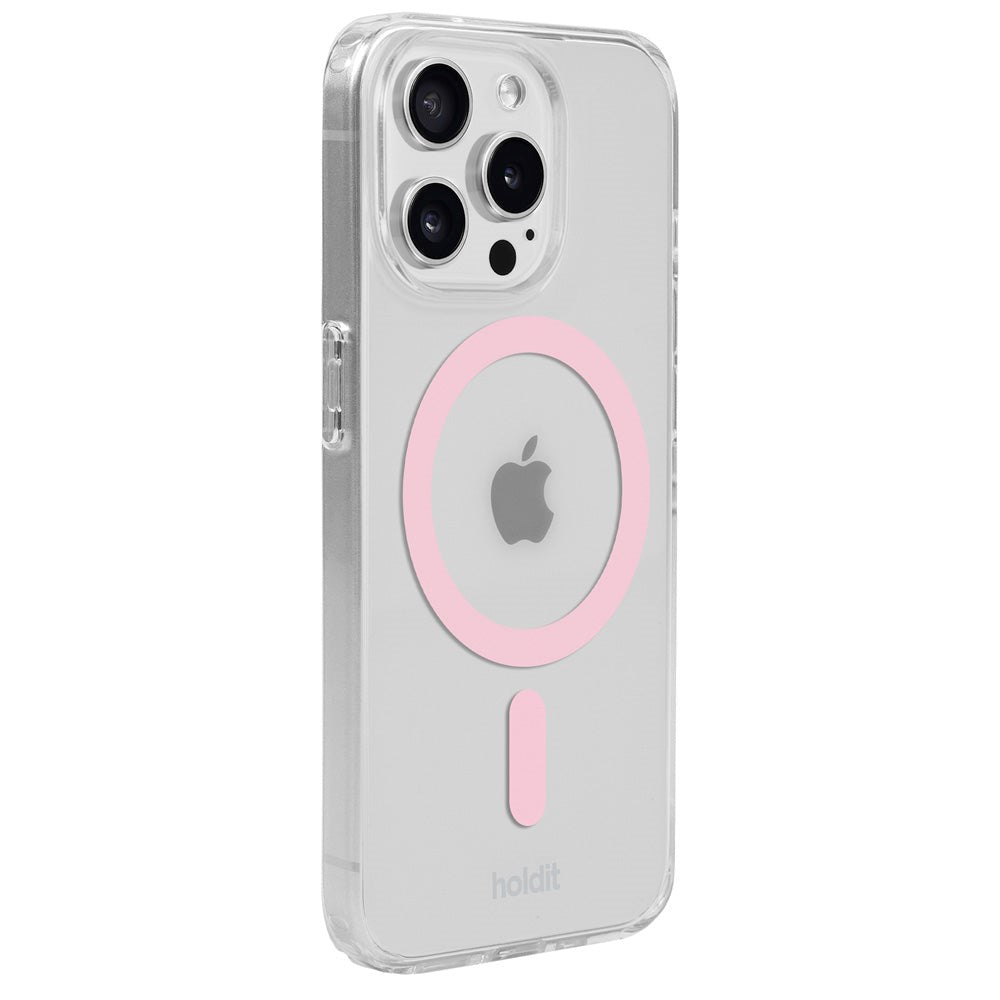 Holdit iPhone 15 Pro MagSafe Mobil Cover - Transparent / Pink
