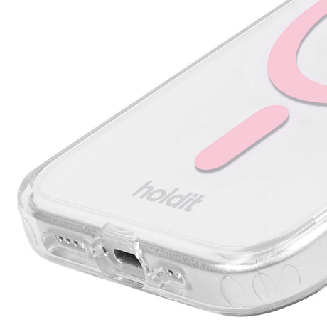 Holdit iPhone 15 Pro MagSafe Mobil Cover - Transparent / Pink