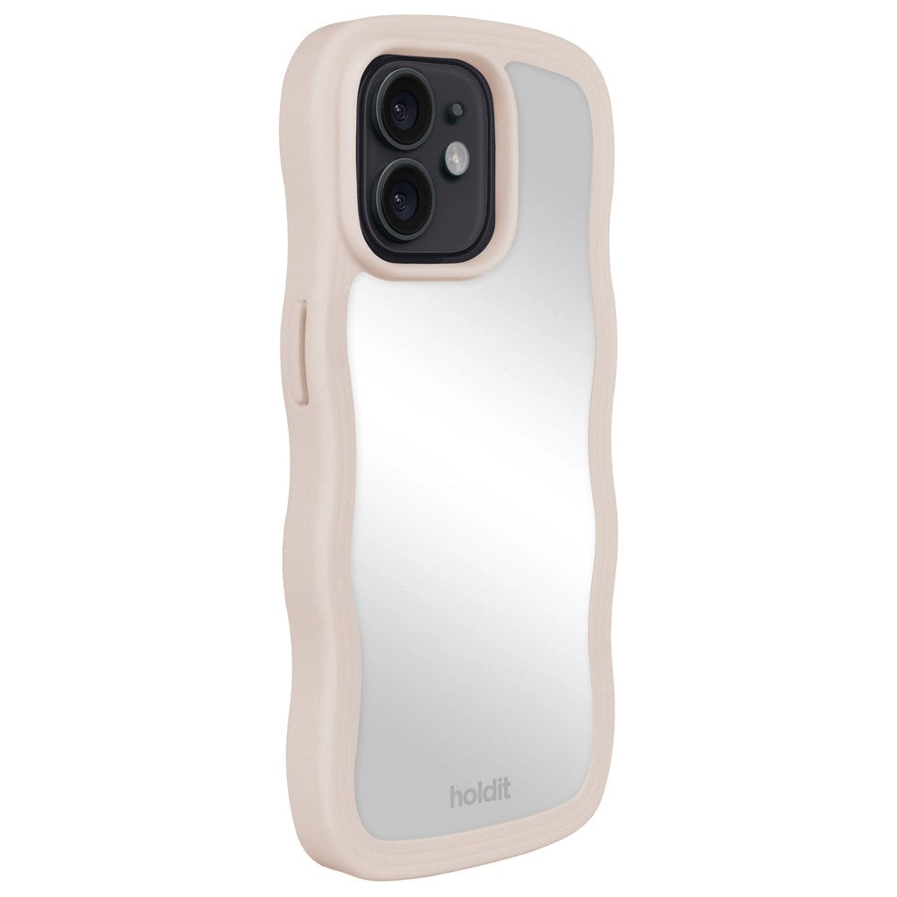 iPhone 12 / 12 Pro Holdit Wavy Case - Light Beige / Mirror