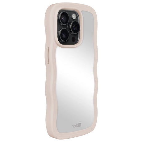 iPhone 15 Pro Max Holdit Wavy Case - Light Beige / Mirror