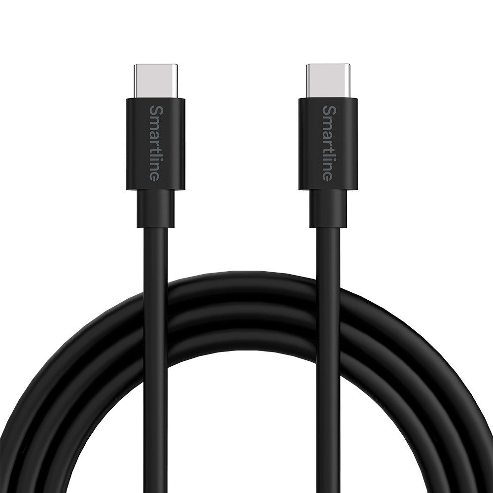 (3A/60W) Smartline USB-C til USB-C Kabel 1 m. - Sort