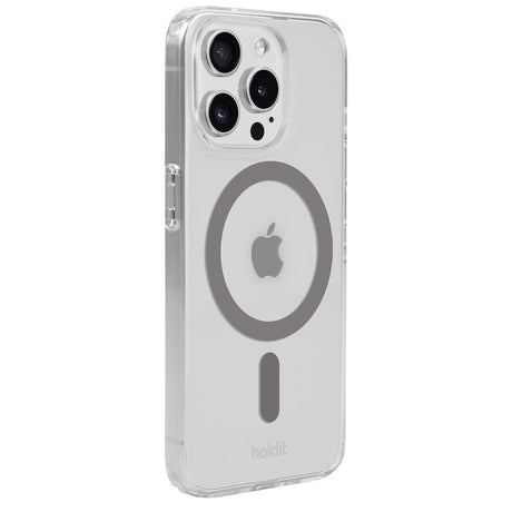 Holdit iPhone 15 Pro MagSafe Mobil Cover - Transparent / Space Grey