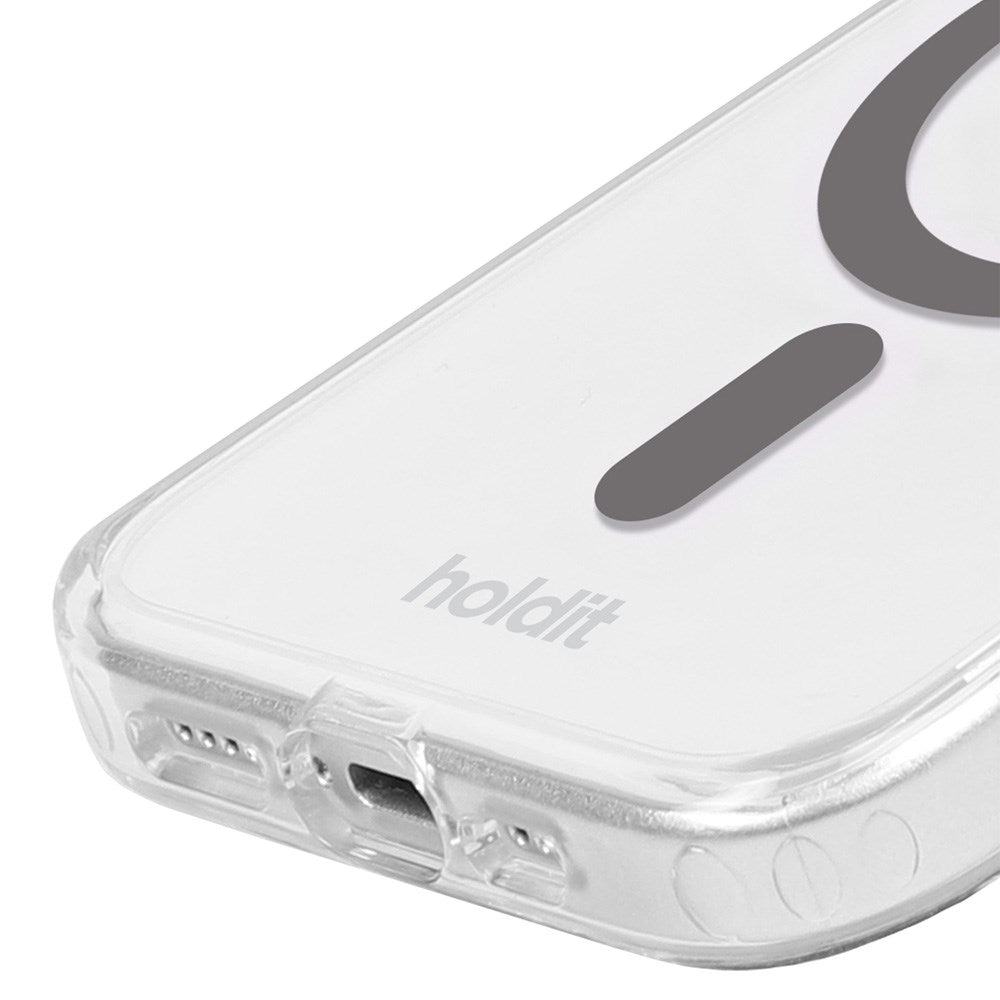 Holdit iPhone 15 Pro MagSafe Mobil Cover - Transparent / Space Grey