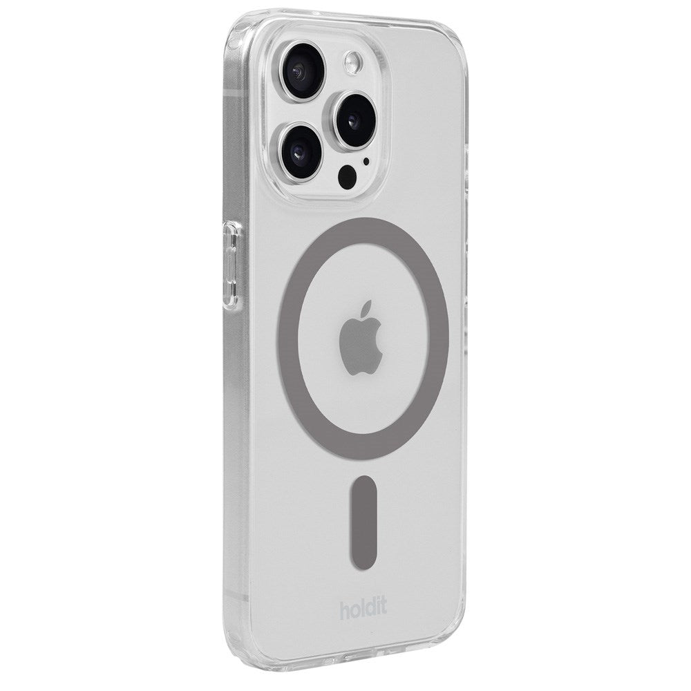 Holdit iPhone 15 Pro Max MagSafe Mobil Cover - Transparent / Space Grey