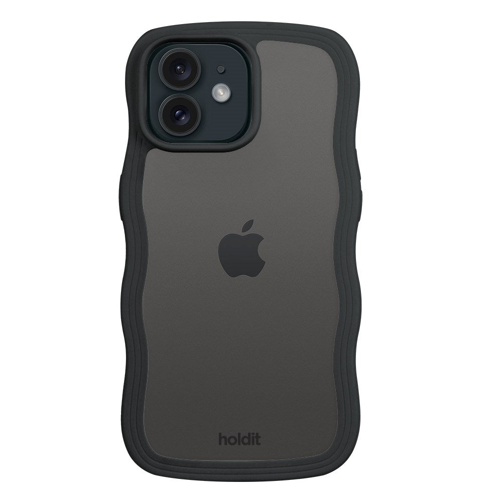 iPhone 12 / 12 Pro Holdit Wavy Case - Black / Transparent