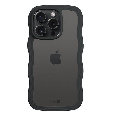 iPhone 14 Pro Holdit Wavy Case - Black / Transparent