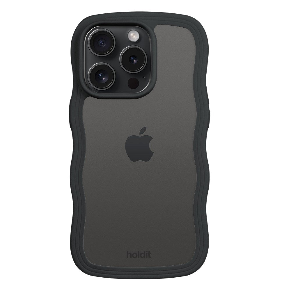 iPhone 15 Pro Holdit Wavy Case - Black / Transparent
