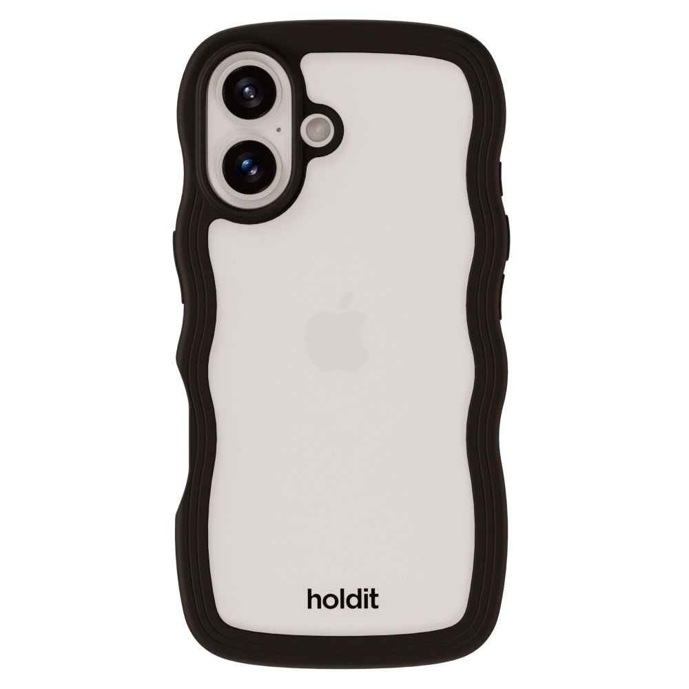 iPhone 16 Plus Holdit Wavy Case - Sort / Transparent