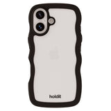 iPhone 16 Plus Holdit Wavy Case - Sort / Transparent