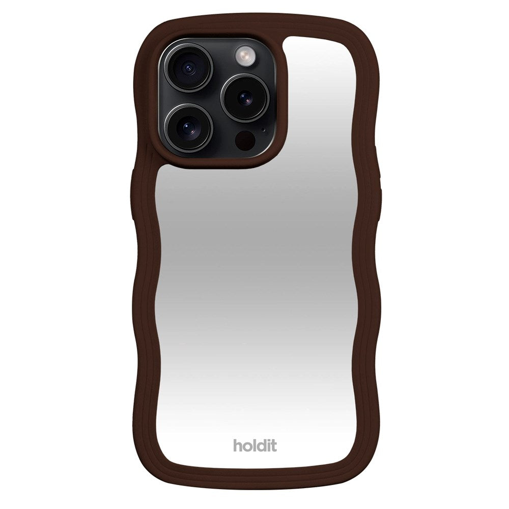 iPhone 14 Pro Holdit Wavy Case - Chocolate / Mirror