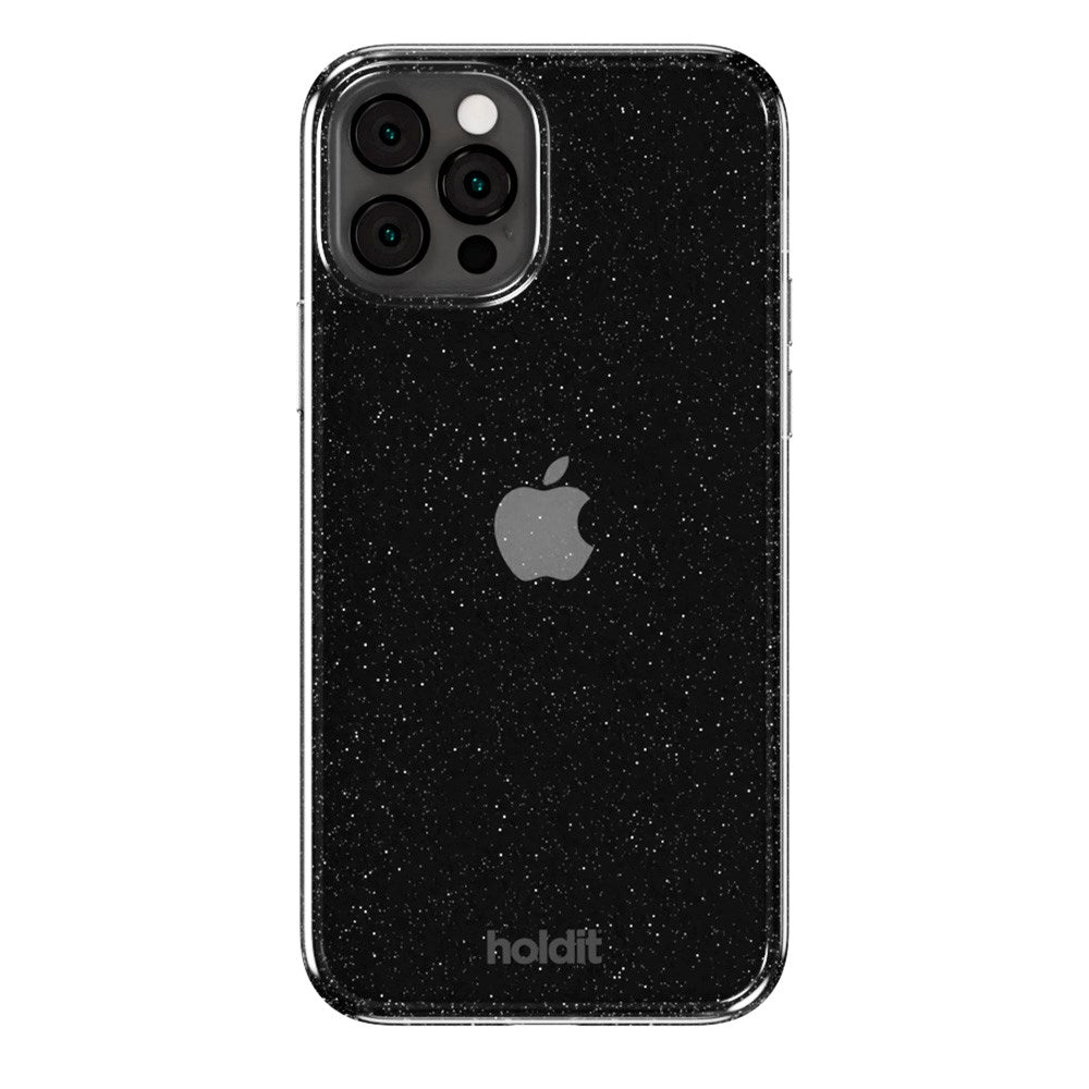 iPhone 12 / 12 Pro Holdit Glitter Cover - Sort