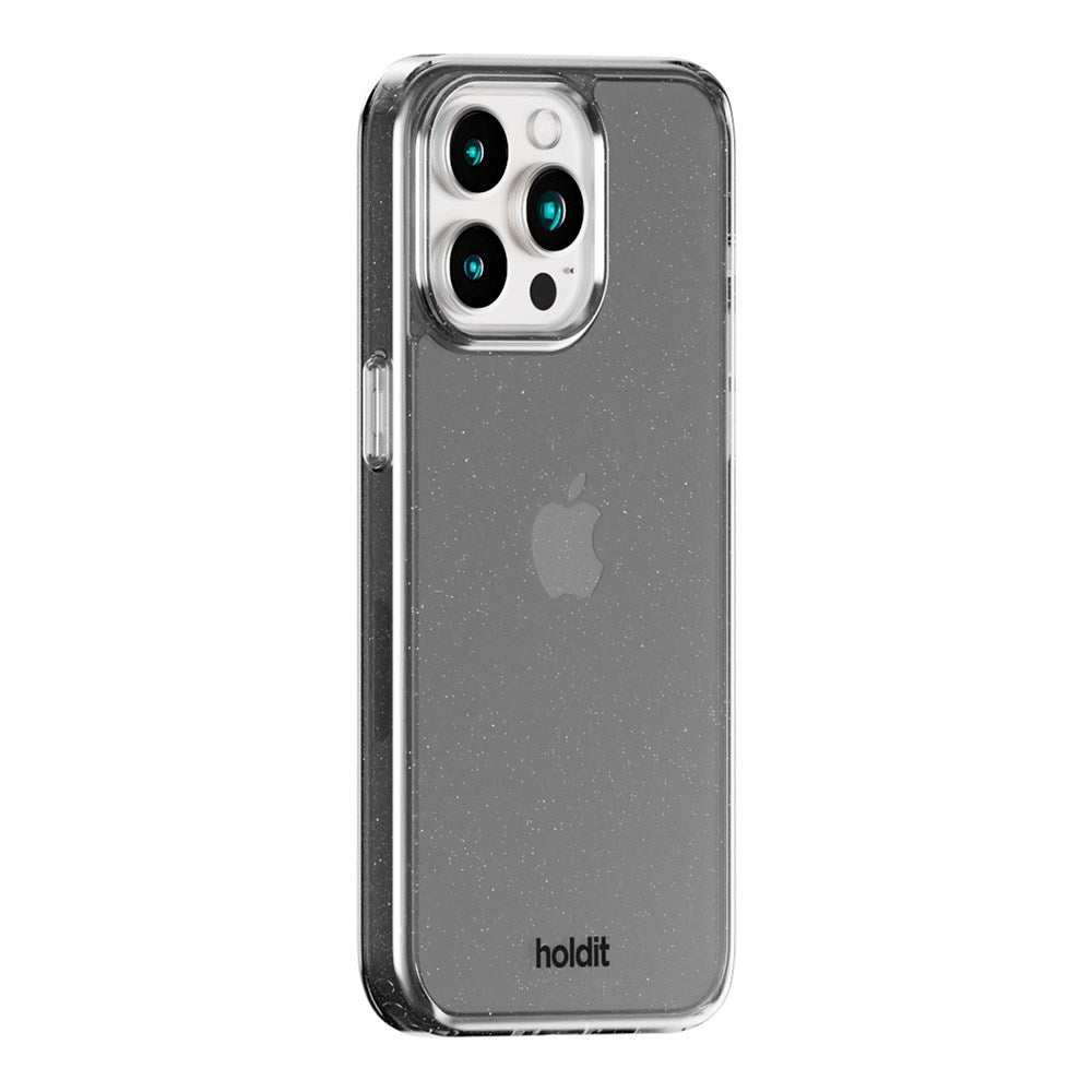 iPhone 15 Pro Holdit Glitter Cover - Sort