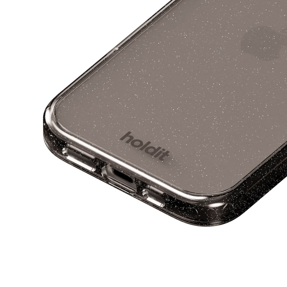 iPhone 16 Holdit Glitter Cover - Sort