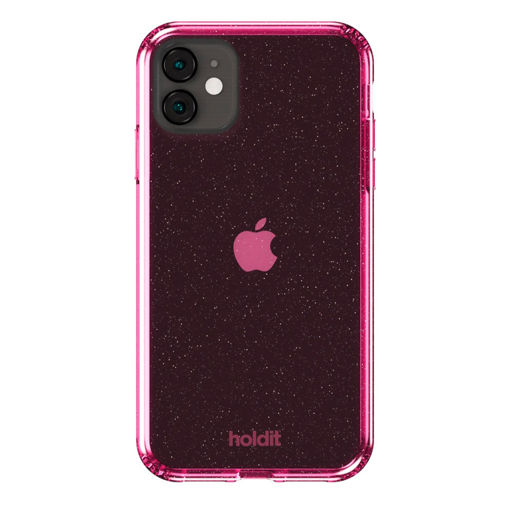 iPhone 11 / XR Holdit Glitter Cover - Lyserød