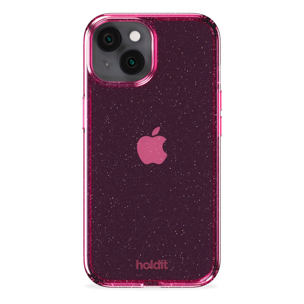 iPhone 15 / 14 / 13 Holdit Glitter Cover - Lyserød