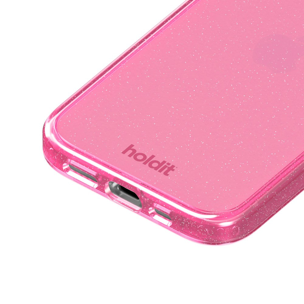 iPhone 15 / 14 / 13 Holdit Glitter Cover - Lyserød