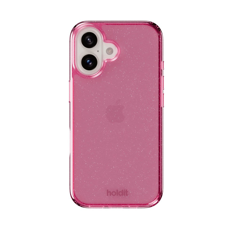 iPhone 16 Holdit Glitter Cover - Lyserød