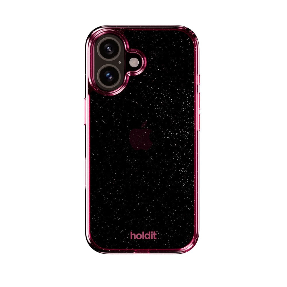 iPhone 16 Holdit Glitter Cover - Lyserød