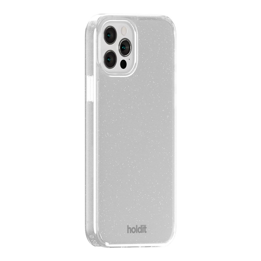 iPhone 12 / 12 Pro Holdit Glitter Cover - Hvid