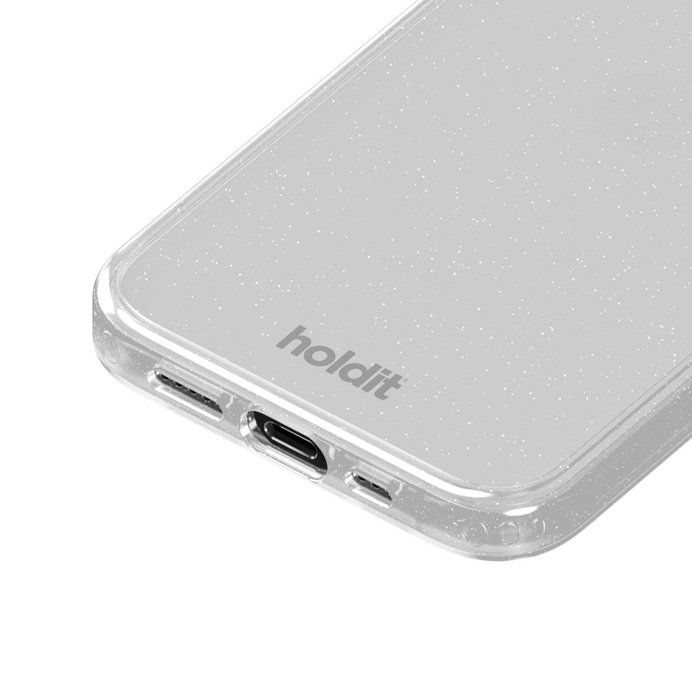iPhone 12 / 12 Pro Holdit Glitter Cover - Hvid