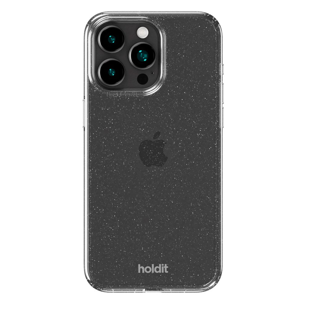 iPhone 15 Pro Holdit Glitter Cover - Hvid