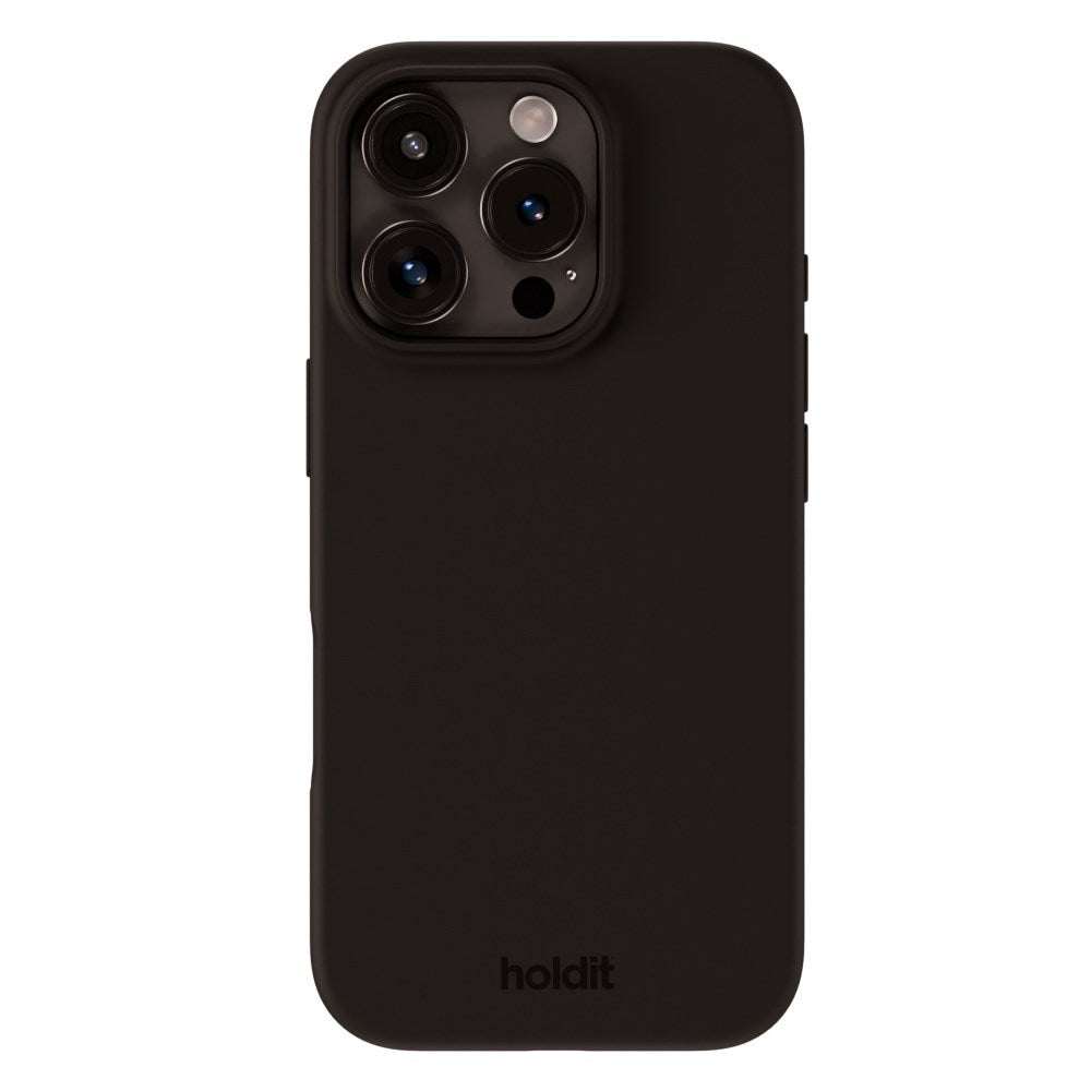 Holdit iPhone 16 Pro Soft Touch Silikone Mobil Cover - Black