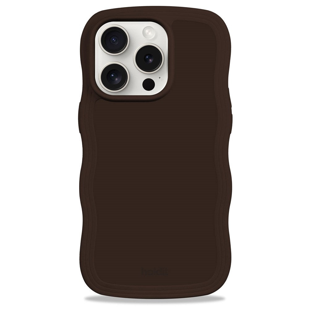 iPhone 15 Pro Holdit Wavy Case - Chocolate