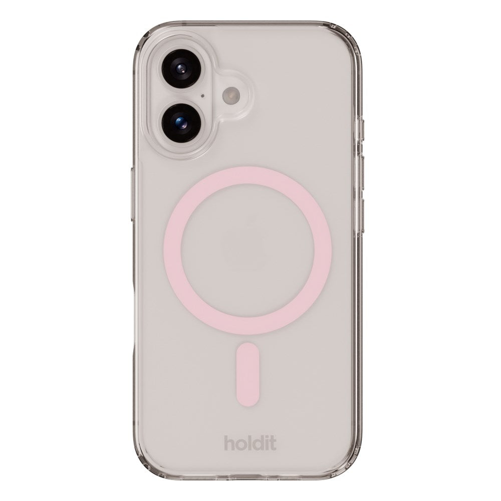 Holdit iPhone 16 Plus MagSafe Mobil Cover - Transparent / Pink