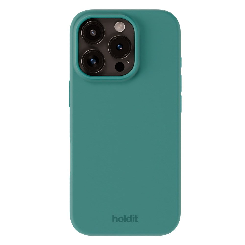 Holdit iPhone 16 Pro Soft Touch Silikone Mobil Cover - Moss Green