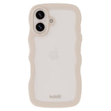 iPhone 16 Plus Holdit Wavy Case - Beige / Transparent