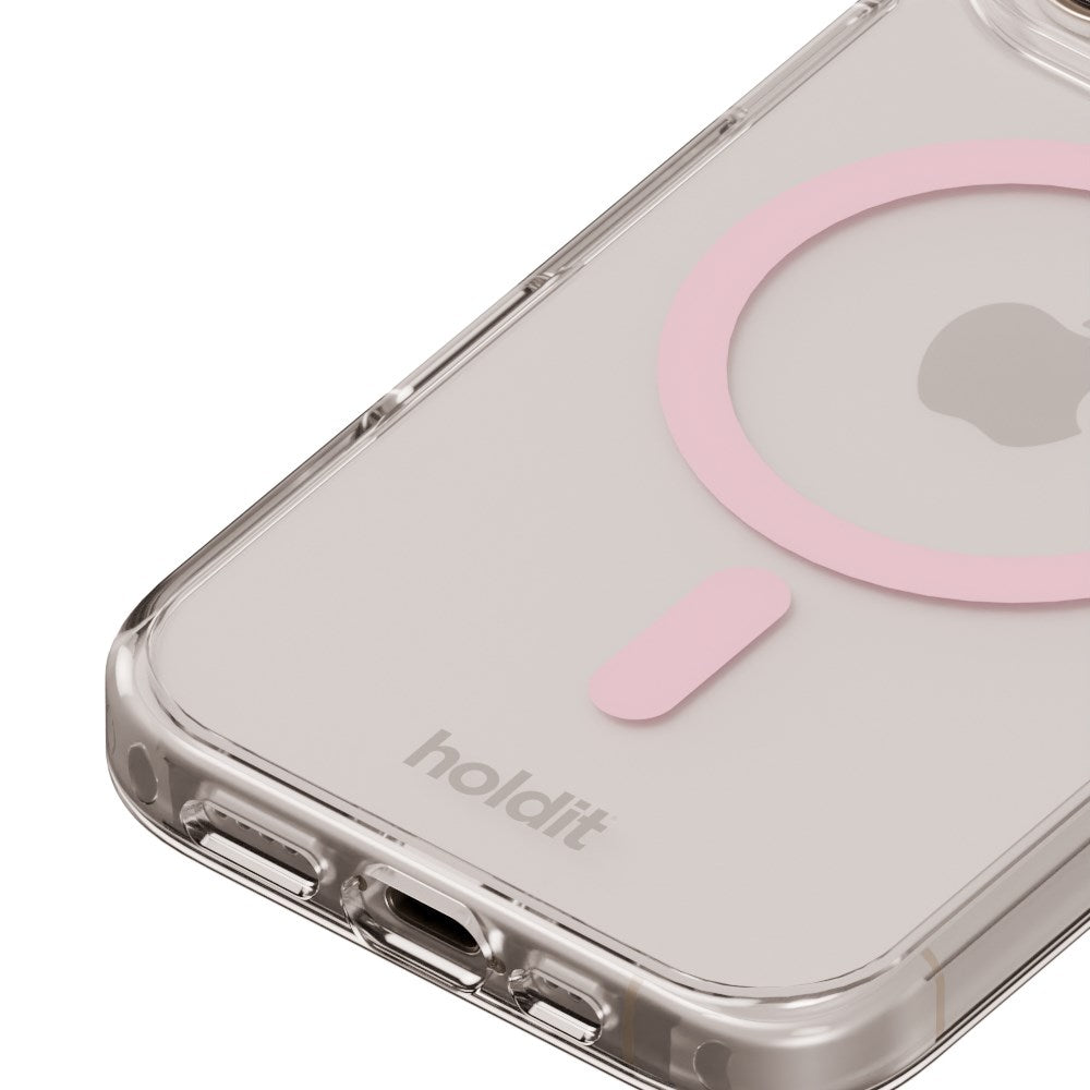 Holdit iPhone 16 Pro Max MagSafe Mobil Cover - Transparent / Pink