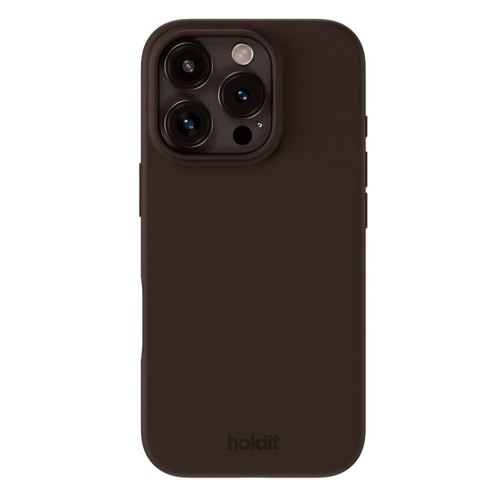 Holdit iPhone 16 Pro Soft Touch Silikone Case - Chocolate