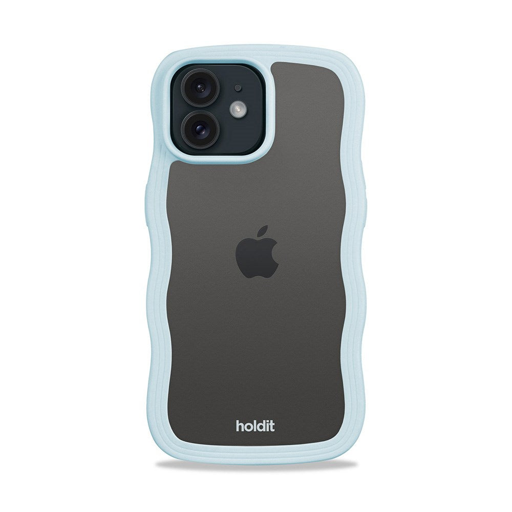 Holdit iPhone 12 / 12 Pro Wavy Cover - Mineral Blue / Transparent