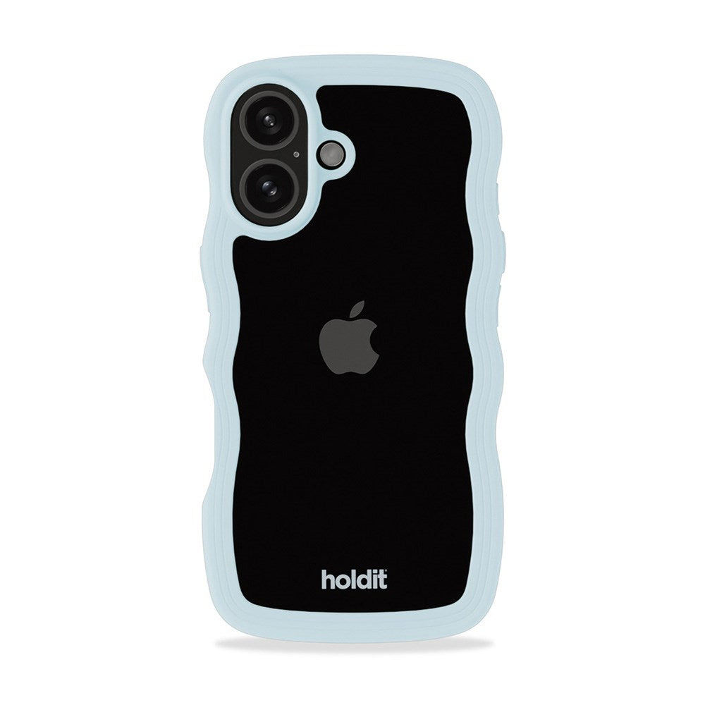 Holdit iPhone 16 Wavy Cover - Mineral Blue / Transparent