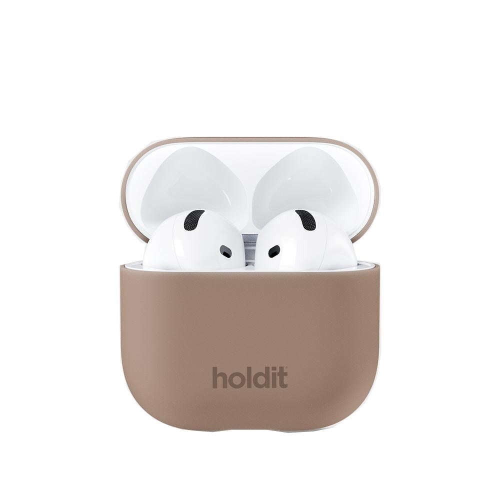 Holdit Silikone Cover Til AirPods 4 - Mocha Brown