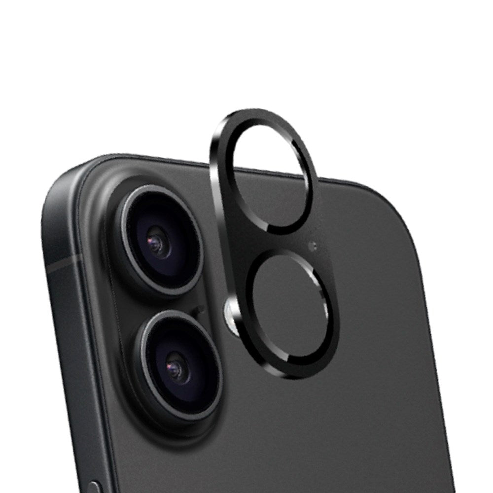 Holdit iPhone 16 / 16 Plus Kameralinse Beskyttelsesglas - Case-Friendly - Sort