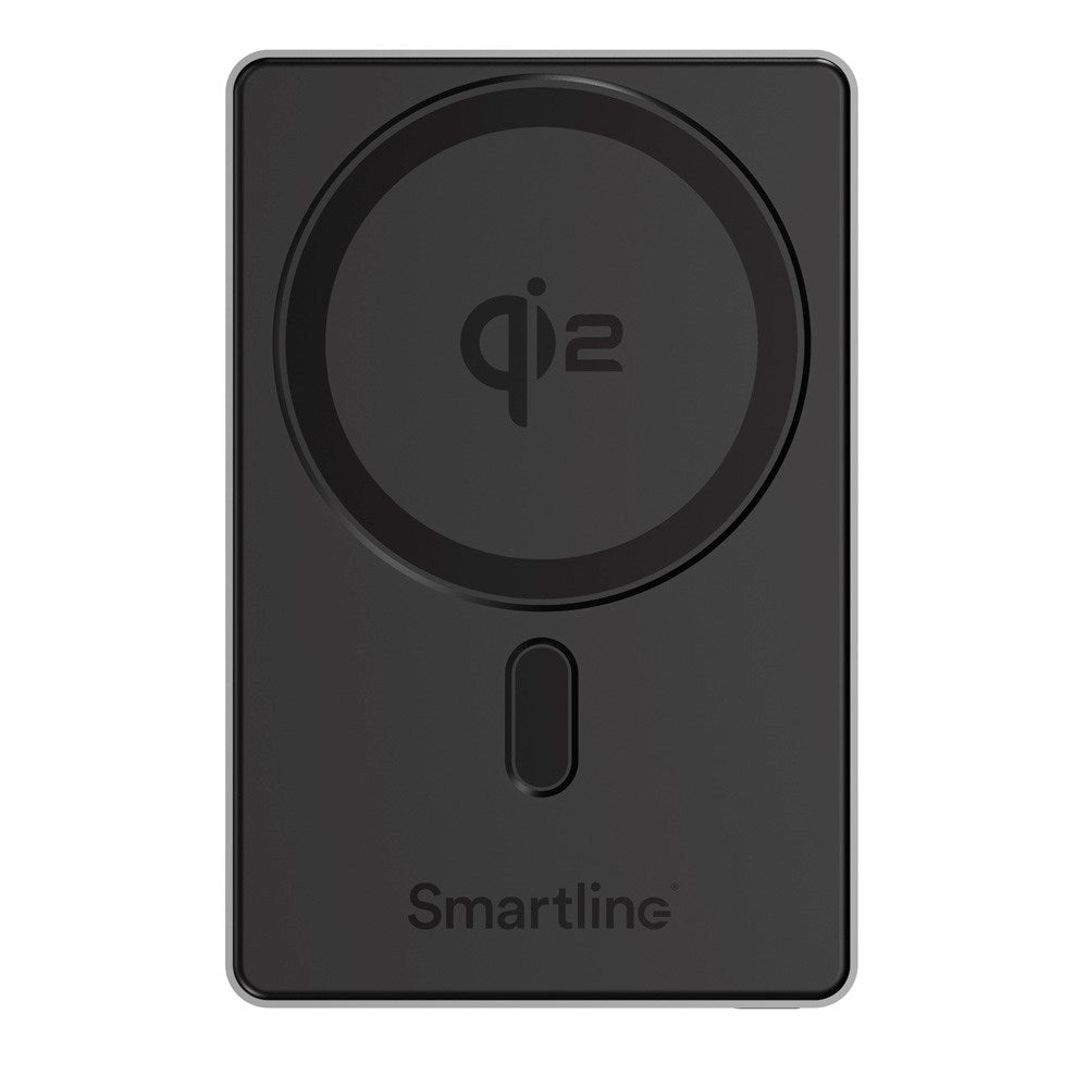 Smartline 15W Power Bank m. USB-C stik 5000mAh - Qi2 / MagSafe Kompatibel - Space Grey