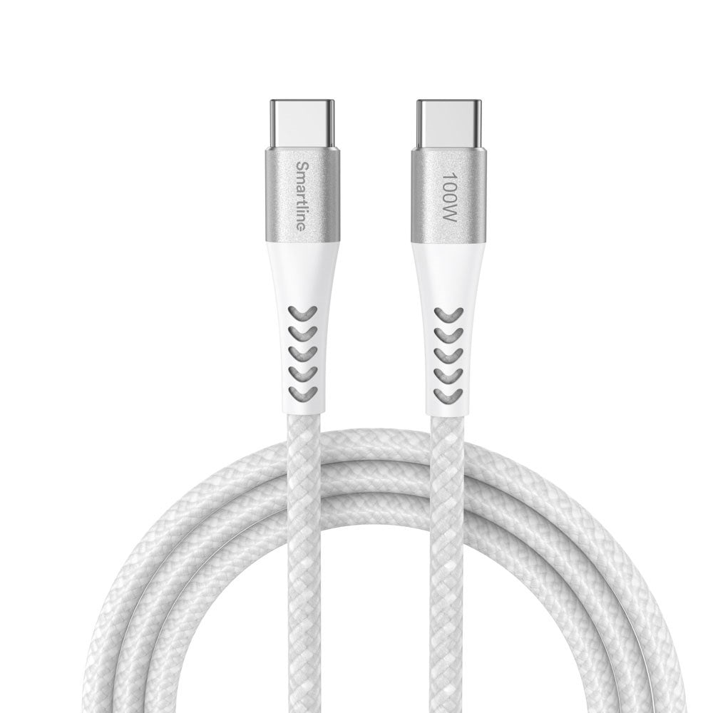 Smartline (20V / 5A) USB-C til USB-C Kabel - 2 m. - Hvid